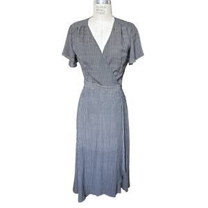 Modern Citizen Midi Wrap Dress Women’s Size Medium Black White
